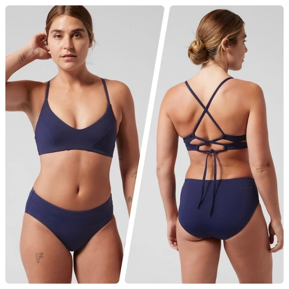 💙 Athleta Triangle Bikini Top A-C // Dress Blue